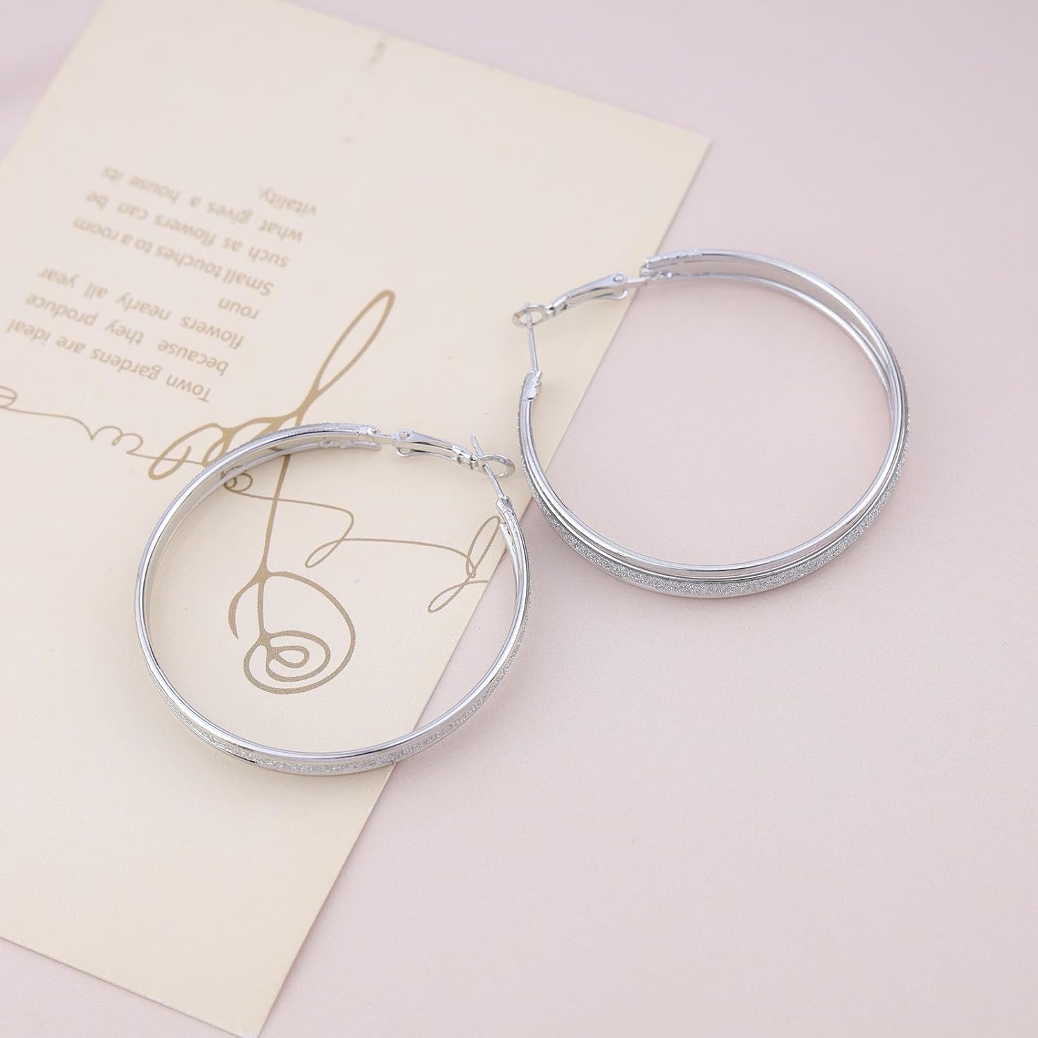 Andelaisi Boho Large Circle Hoop Earrings Punk Circle Exaggerate Earrings Vintage Big Circle Huggie Hoop Earrings Geometric Circle Drop Earrings Jewelry for Women - Image 6