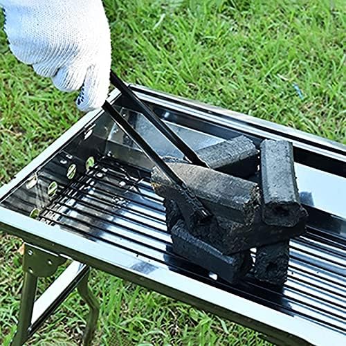 Cooking Tongs Barbecue Charcoal Tong Metal Handle Grill Food Clip Outdoor Camping Cooking Tool (1pcs)