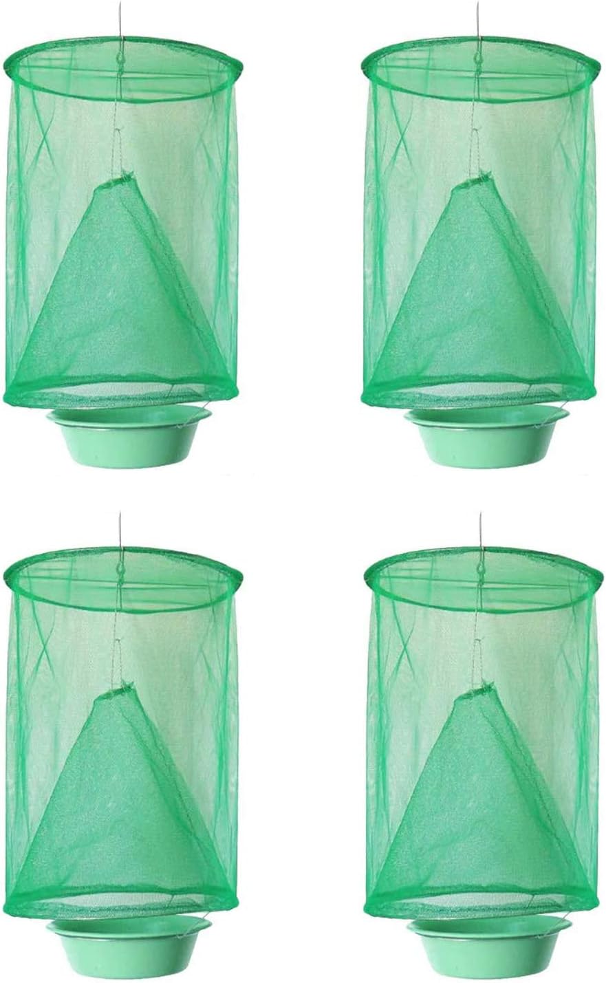 Soplus 4 Pack Most Effective Ranch Fly Cage with Pots-New Ranch Tools for Indoor or Outdoor Family Farms, Park, Restaurants