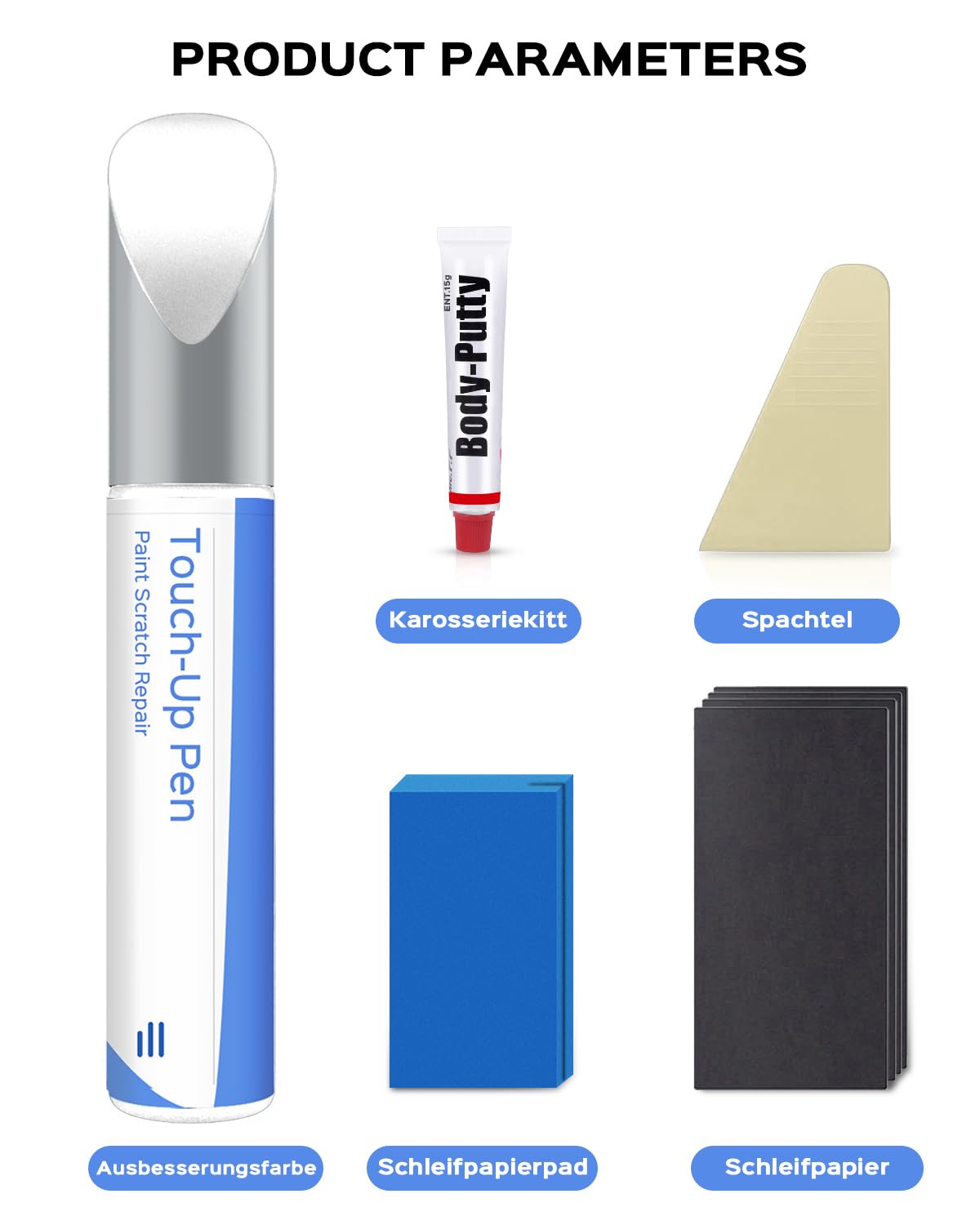 Kit di vernice per ritocco 249 Bianco Banchisa/Banquise per Fiat - Corrispondenza esatta – Ripara graffi ed eccipienti, bianco