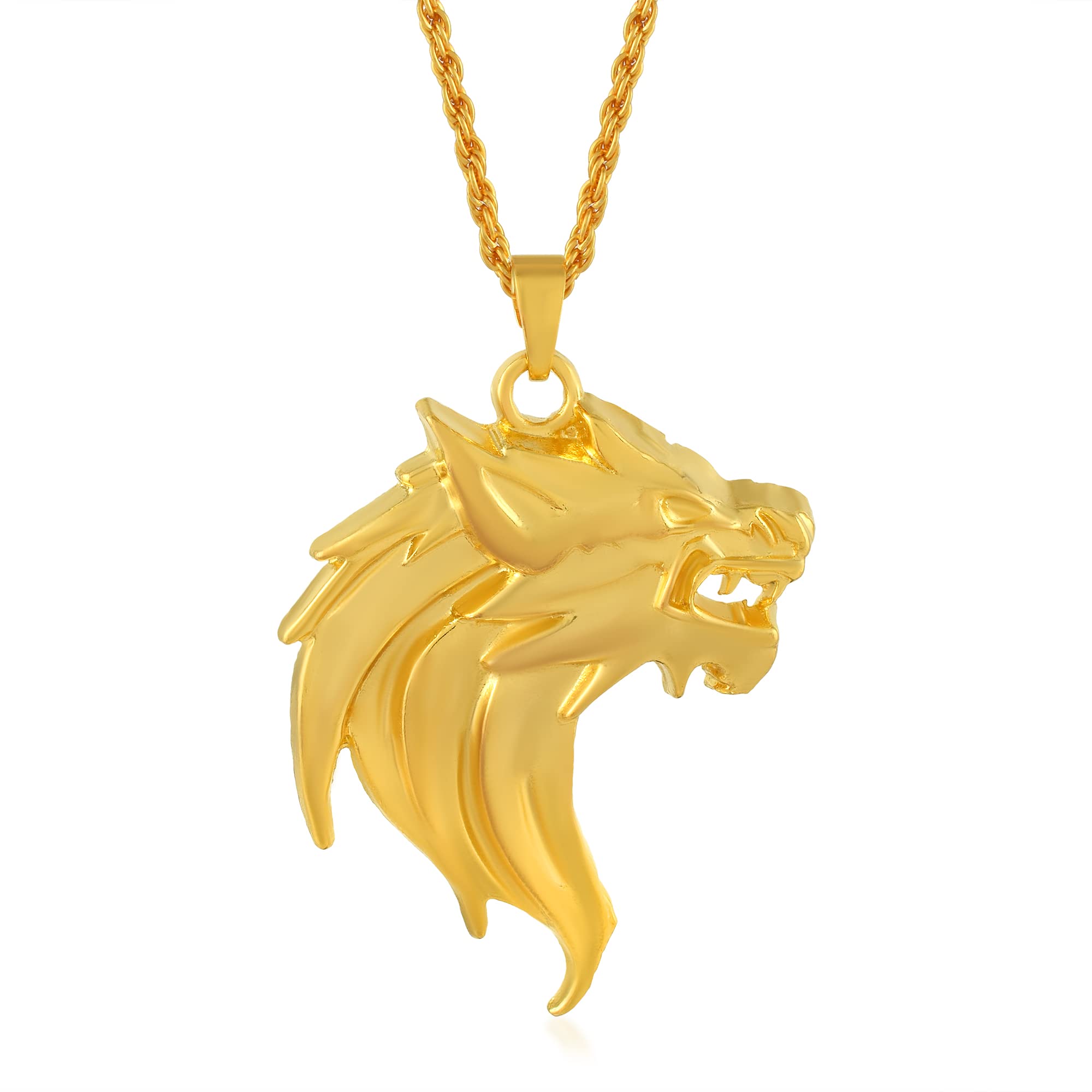 Memoir Brass Goldplated Heavy Lion Head chain Pendant Men Fashion Jewellery (PCGS5990) (B0C3HPL1D7) Amazon Price History, Amazon Price Tracker