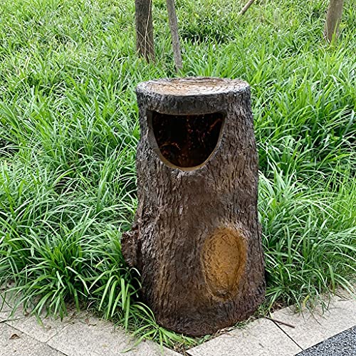 Abfalleimer, Baumstumpf, 30 l, gehämmertes Design, strukturierter Mülleimer, einzigartiger Stil, abnehmbarer Inneneimer, USO innen und außen – Bild 4