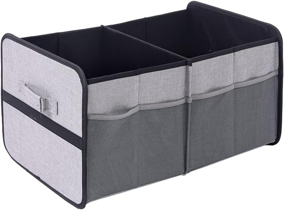 Trunk Organizer for Car,Storage Bins for Car,with Carrying Handles,Divider Compartments for Organization (Gray)