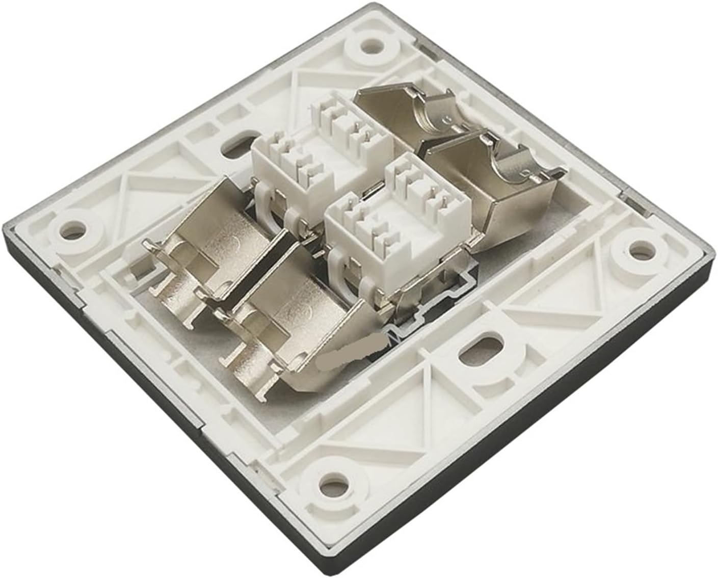 Dual CAT7 CAT6A RJ45 LAN Wall Panel Jack (Black) 10GB Gigabit Ethernet Connector(CAT6A)