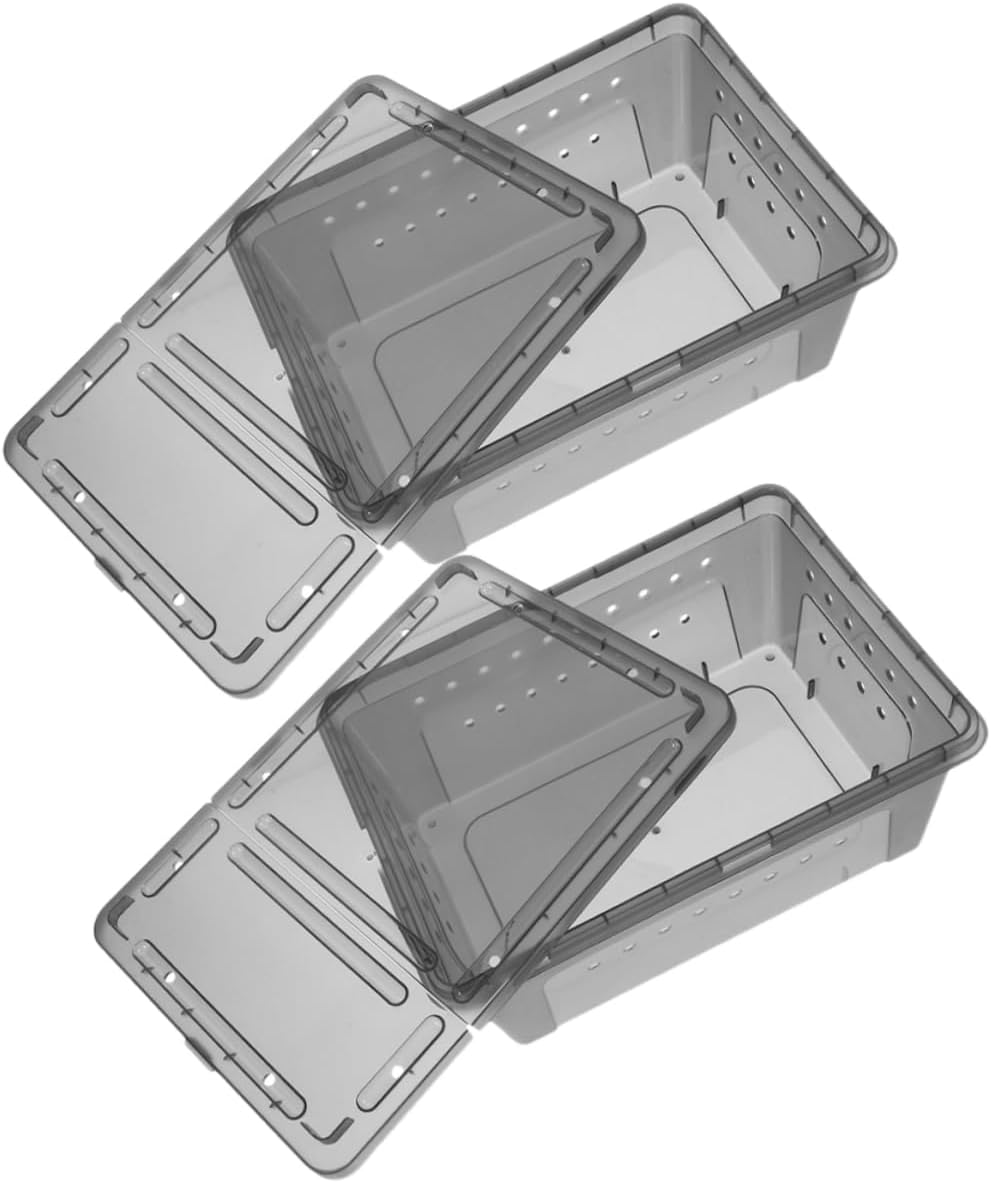 3sets Lizard Breeding Box Viewing Window Reptile Tank Accessory Reptile Feeding Box Spider Terrarium 2pcs*3