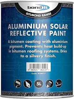 Bond-It Aluminium Solar Reflective Paint - 5 litre a light / heat reflective coating, use ofver bituminous coatings, aged asphalt or steel