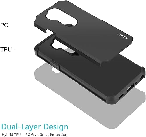 Miniatura 5 de J&D Funda compatible con LG G7 ThinQ, funda LG G7, resistente de doble capa híbrida a prueba de golpes, funda protectora resistente para LG G7