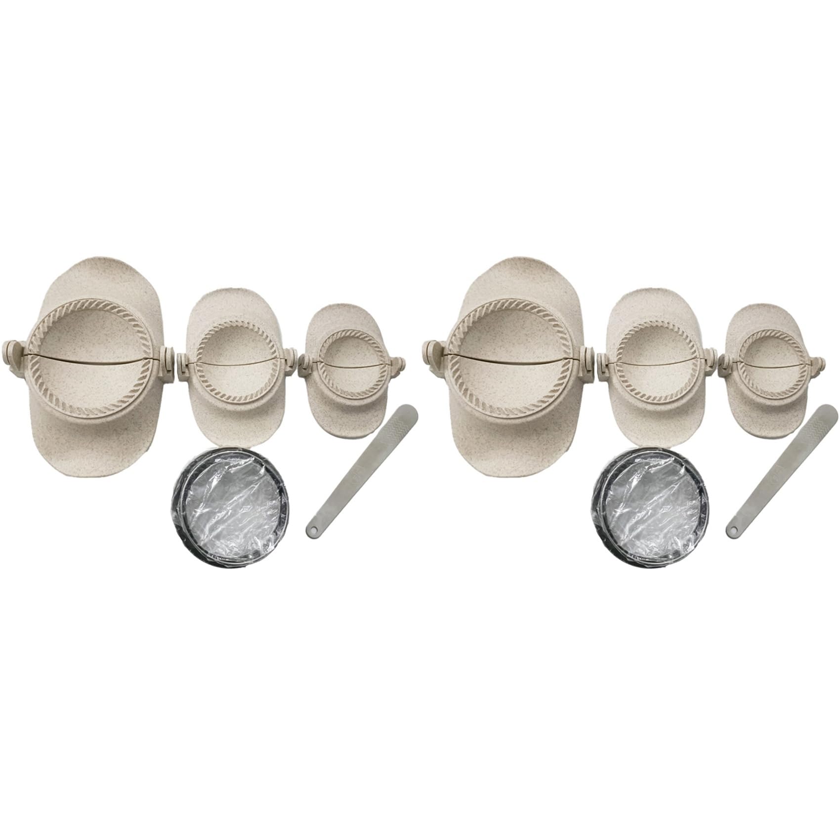 Hndhbfgrt 6X Dumpling Maker, Empanadas Press Mold Maker Set with Dough Cutter and Stuffing Spoon, Empanada Molds
