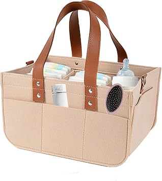 Diaper Bag Durable Baby Diaper Backpack, Practical Storage Bag | Trendy Diaper Bag for Parents, Waterproof Baby Organizer, Portable Diaper Bag for On-the-Go, Spacious Baby Carrier Bag