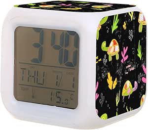 Amazon.com: Digital Alarm Clock,Cute Turtles 7 Color Change LED Digital ...