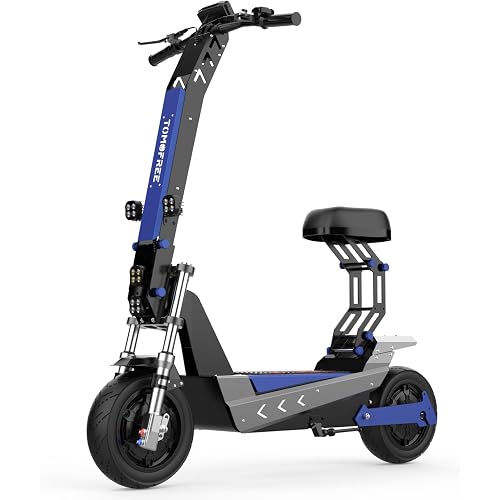 Tomofree Fast Electric Scooter, 6000W/3000W,60V 35Ah Off Road E Scooter, 55 Miles Long Range, 50 MPH/40 MPH Top Speed, 11" Tires, Foldable Kick Scooter for Adults and Teens with Full Suspension