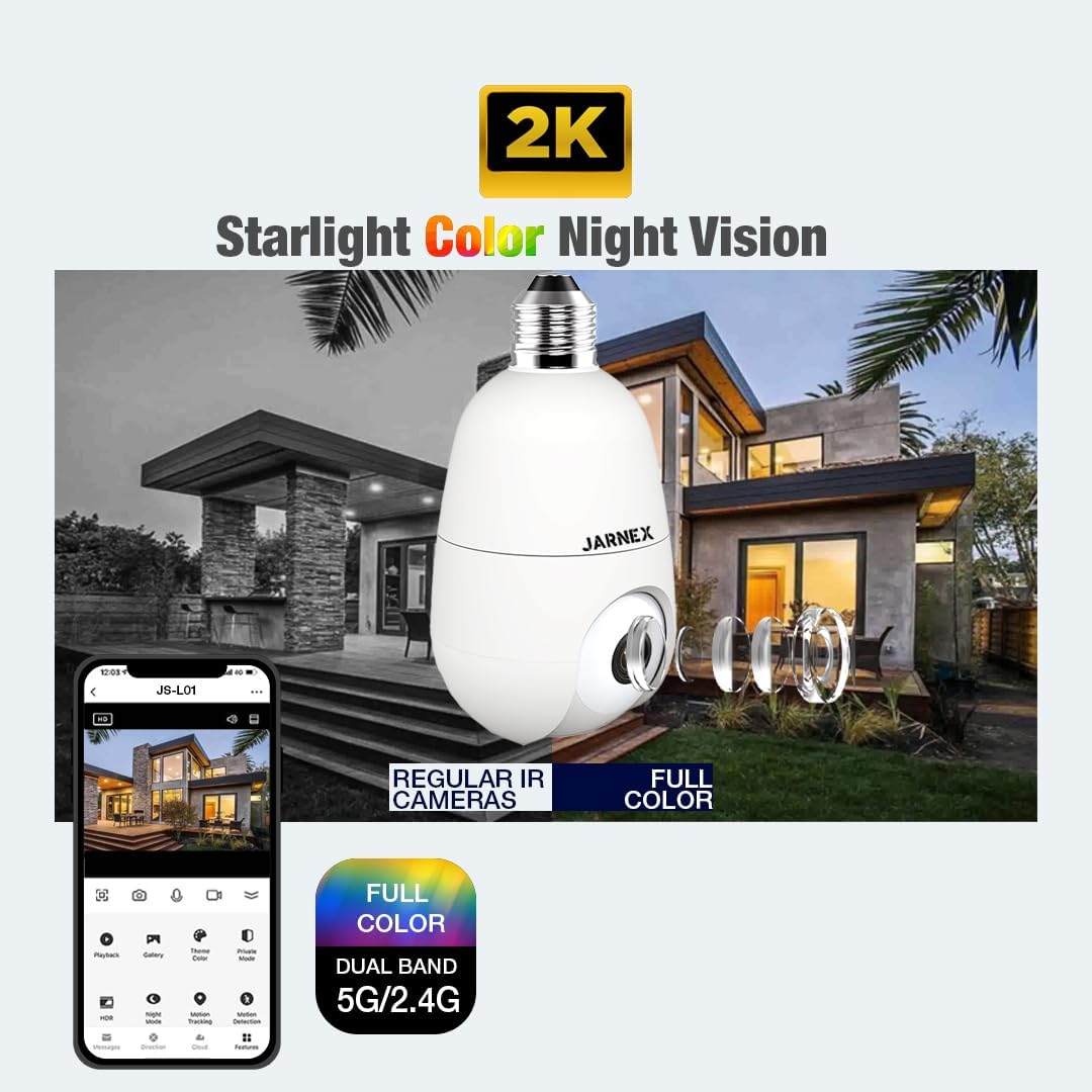 Comparison of regular IR night vision and Jarnex camera's full color starlight night vision