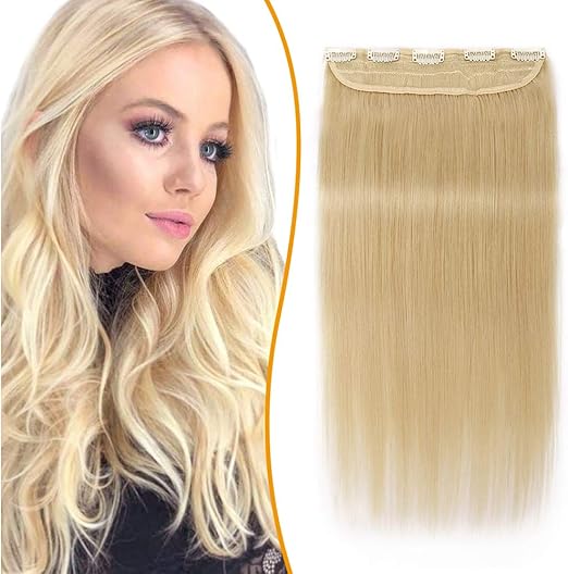 Silkco Monobande Extension Clip Naturel [Une Pièce 5 Clips] Rajout Cheveux Clip Naturel Lisse