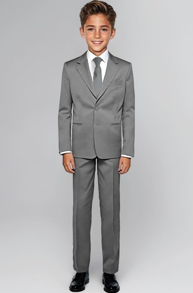 Black N Bianco Boys' Formal Black Suit with Shirt and Vest