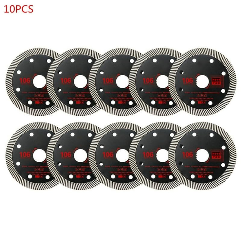 106MM Black Diamond Saw Blade Disc Porcelain Marble Tile Ceramic Granite Cutting Blades for Angle Grinder Diamond Saw Blade (10PCS)