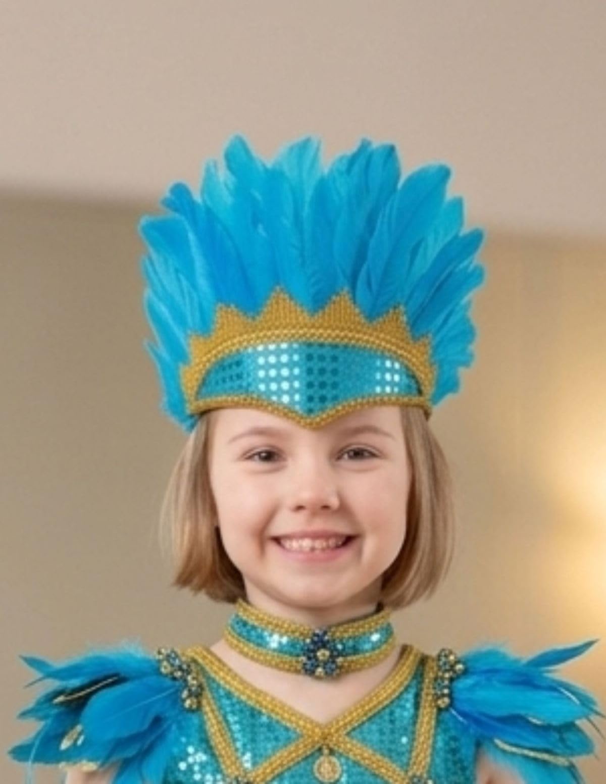 BookMyCostume Carnival Feather Headpiece – Turquoise Feather and Sequin Crown, Costume Accessory for Kids and Adults, Party, Festival, Dance Accessory-image-33