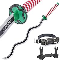 Vista 1 de Cold Blade Demon Katana - Réplica de anime de 41 pulgadas con cinturón y soporte, espada duradera perfecta para cosplay, espada Nichirin con diseño