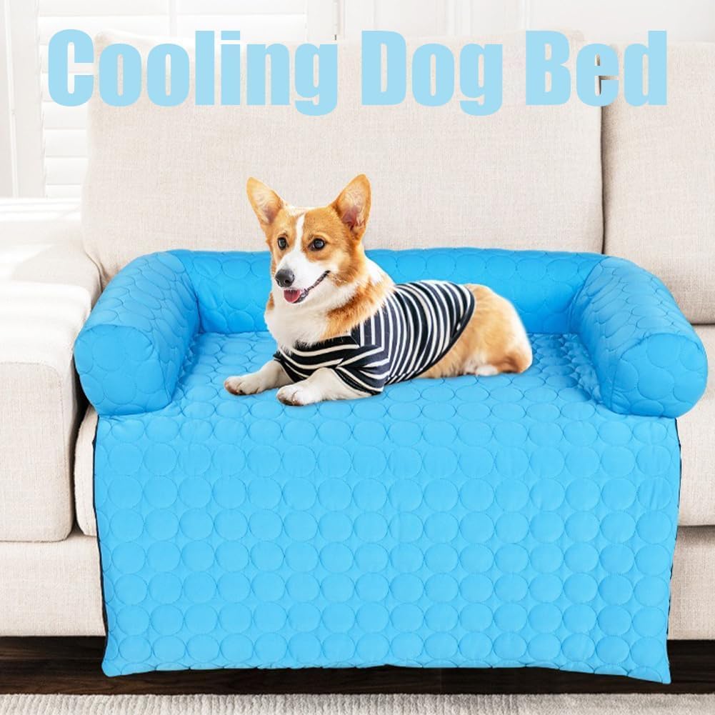 Pelzbarn Kühlendes Hundebett, Pfotenchill Kühlmatte, Selbstkühlende Matte Für Haustiere, Sommer-Komfortmatte Mit Ice-Silk-Gewebe, Für Kleine Bis Große Rassen (Grey, L(90*90cm - 35.5*35.5in))