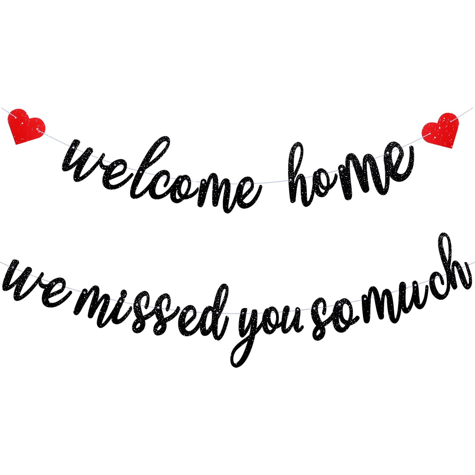 Welcome Back Banner 'We Missed You So Much' - Goldglitzer Banner Für Heimkehr-Party, Militär Rückkehr