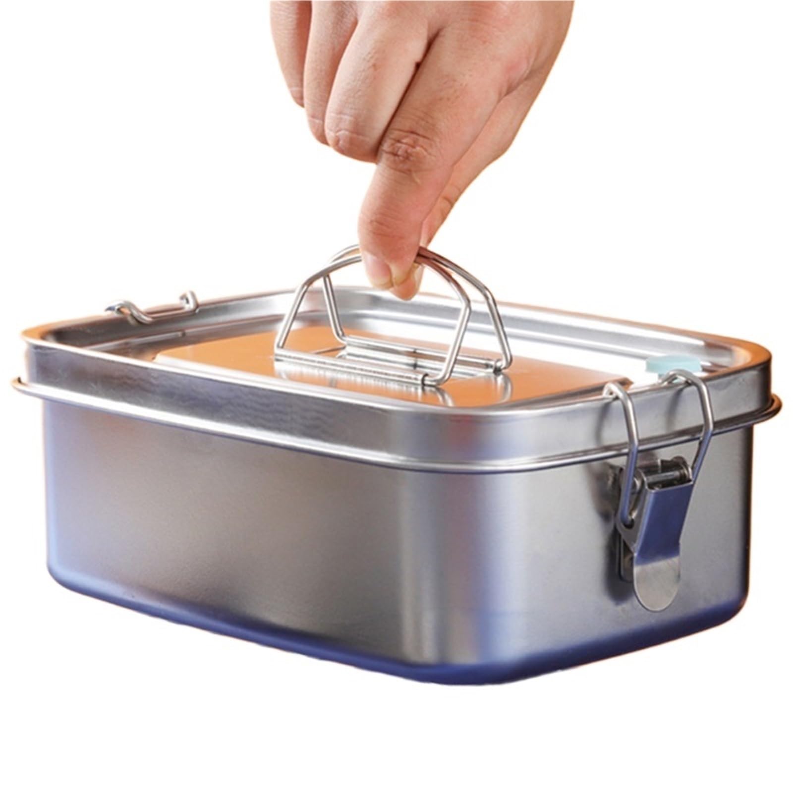 Fiambrera de acero inoxidable con tapa, gran capacidad, doble capa, antifugas, for almacenar alimentos, vajilla cocina Meal Prep Containers(Double Layer 1.5L)
