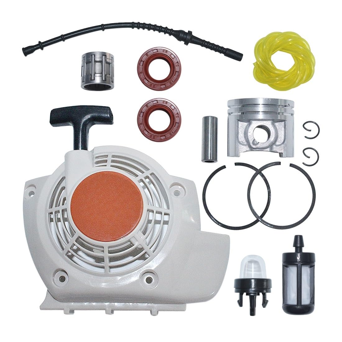 Herramientas de jardín Arranque de Retroceso Compatible con FS120, FS200, FS250, Kit de línea de Filtro de Combustible de pistón de 40 mm, Piezas for Herramientas de jardín de 4 Tiempos.