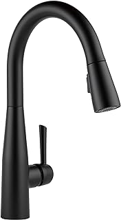 Delta Essa Matte Black Kitchen Faucet with Pull Down Sprayer, Modern Sin...