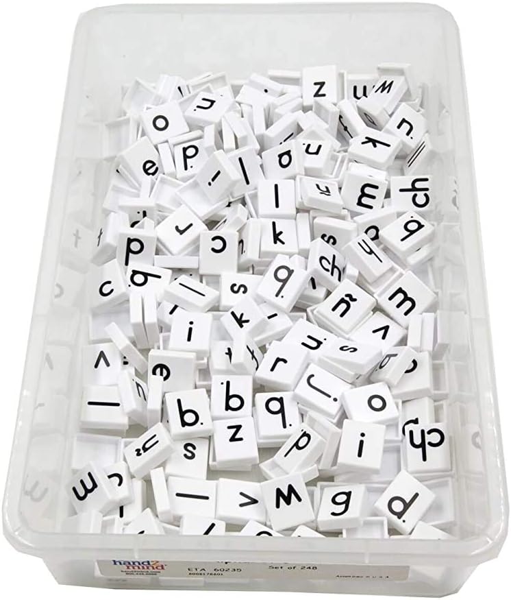 Plastic Lowercase Alphabet Letter Tiles, Plastic Letters for Kids, Phonics Manipulatives, Science of Reading Alphabet Letters, Letter Tiles for Phonics and Spelling, Letters for Classroom
