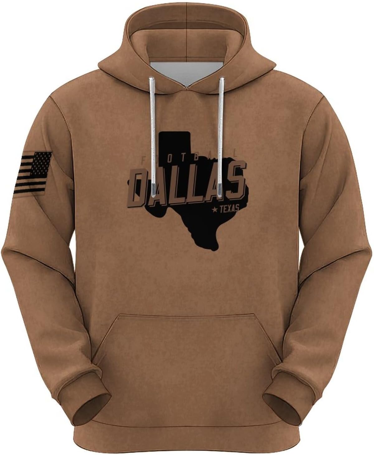 BOPOCO Custom 2023 football Camo Salute Sweatshirts Fans Personalized Hoodie Name & Number Pullover Gift for Men Women Youth S-5XL - Brown