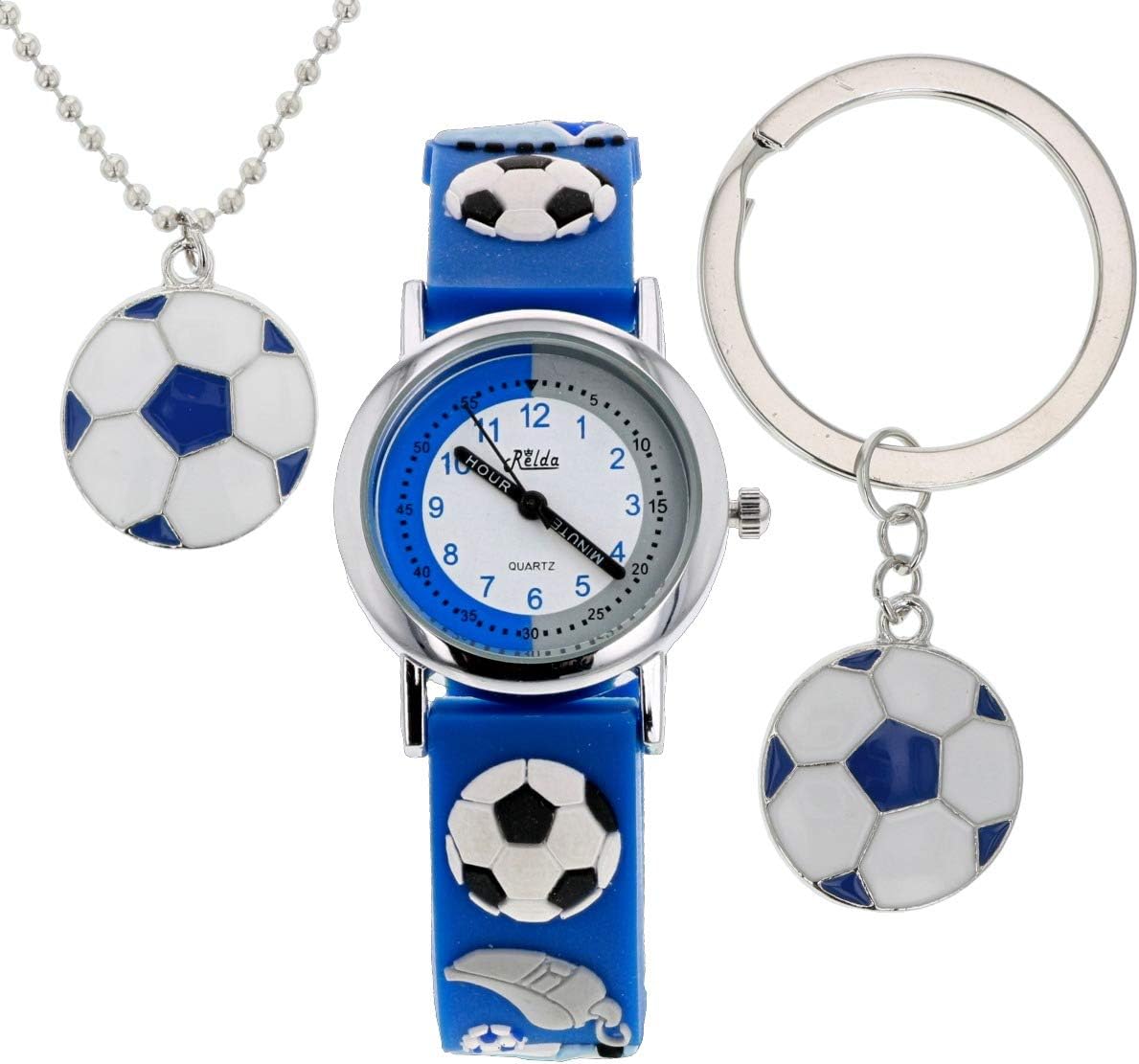 Relda Boys-Kids Khaki Camouflage Watch, Dog Tag Pendant & Keyring Gift Set REL51