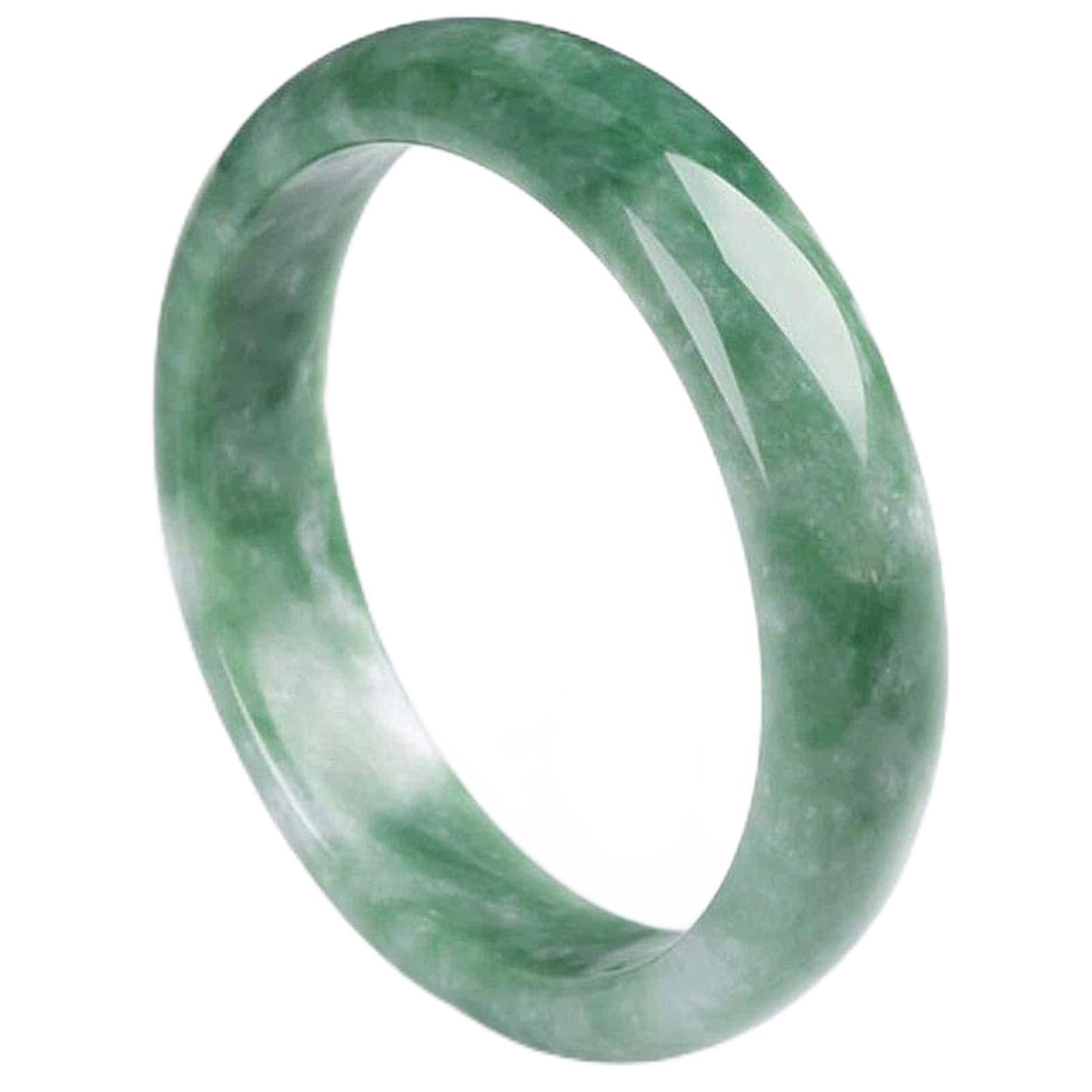 Jade Bangle Bracelet for Women Natural Green Jadeite Bracelets with Gift Box Valentine’s Day (62-64mm)