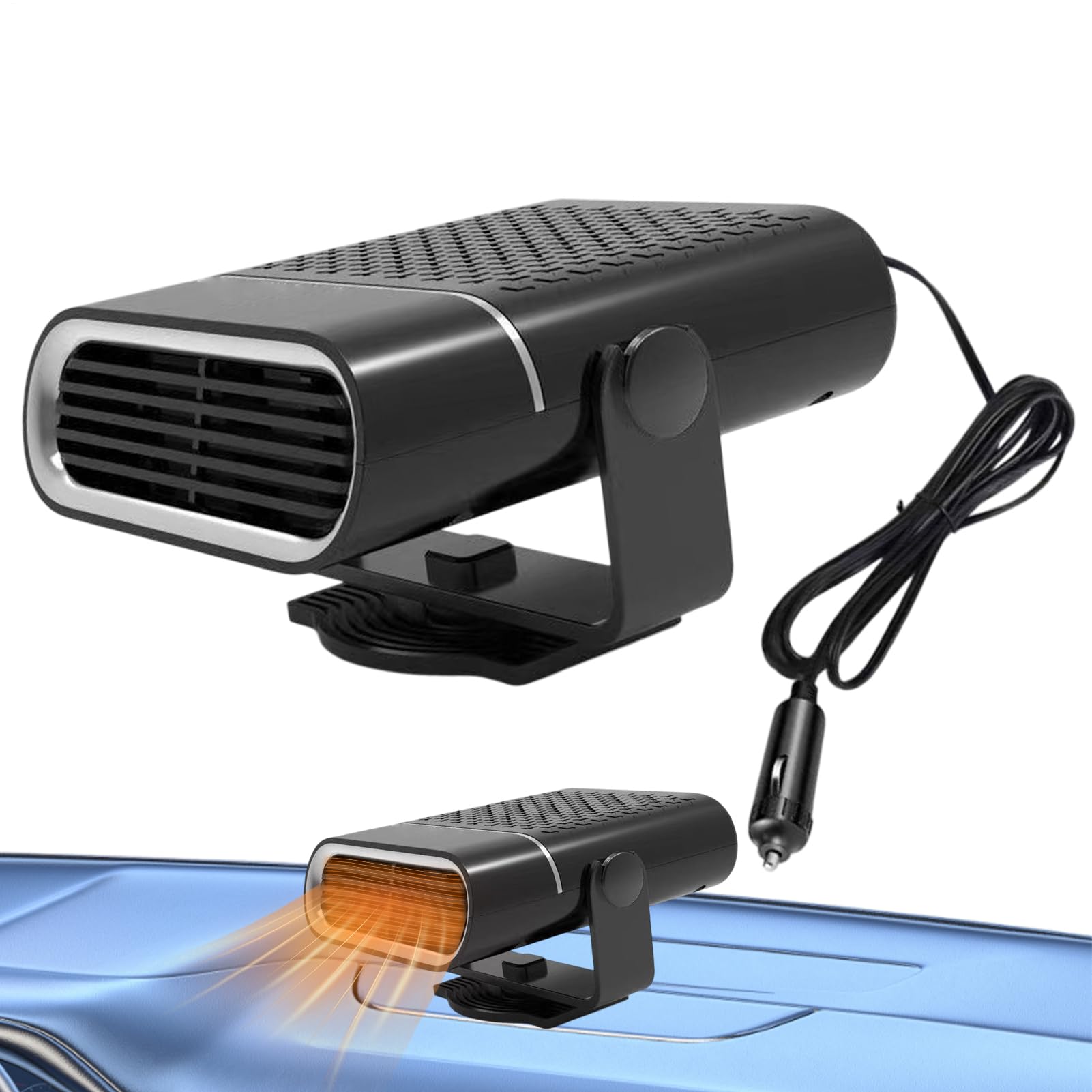 Windshield Defroster Car Heater - Car Electric Defogger Defroster Heater 12V 24V - Plug-in Heaters Fast Heating Windshield Defrosting 360-Degree Rotating for Truck