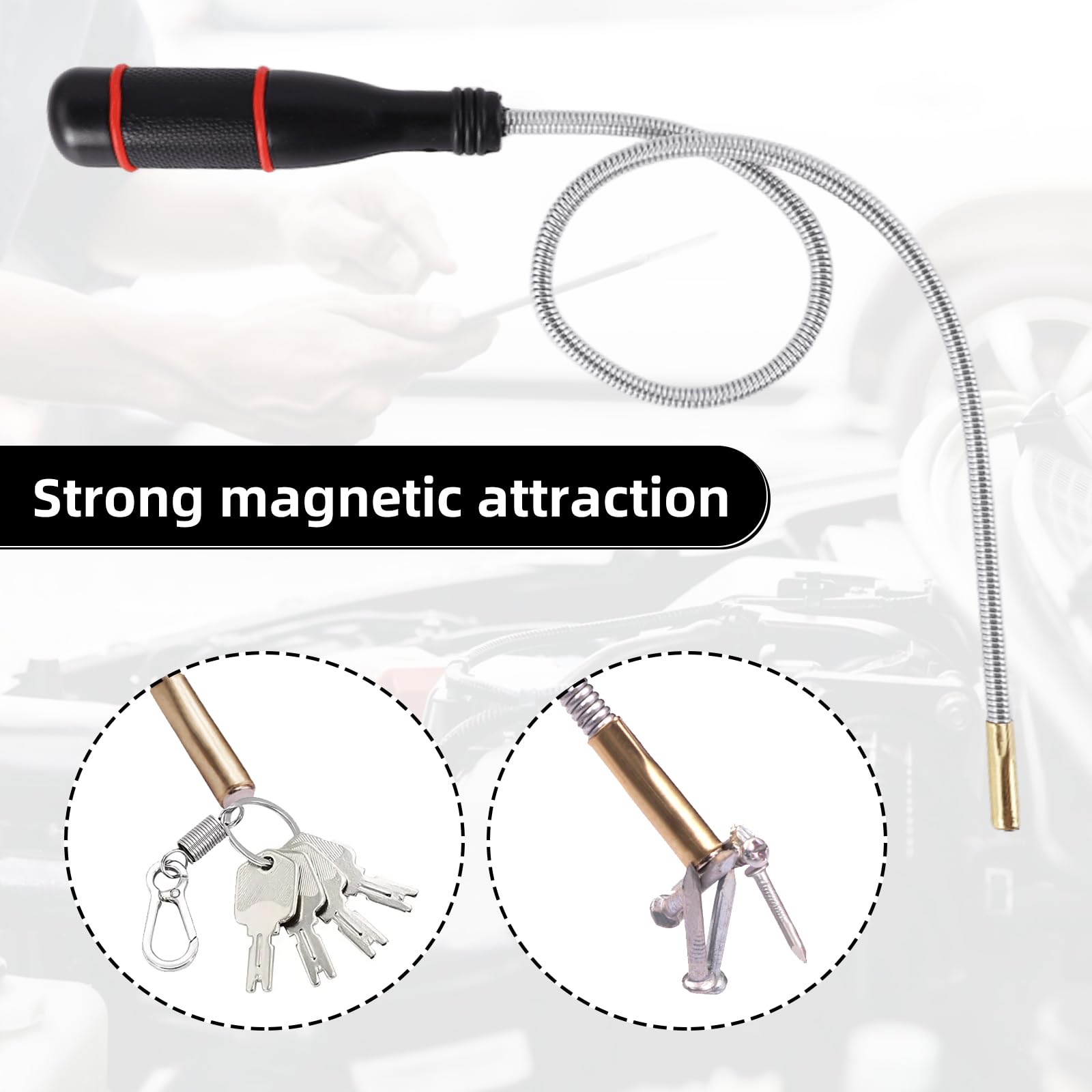 Iman Telescopico Recogedor Magnético Telescópico: 3 Piezas Herramientas de Recogida Iman Flexible - Recogedor Magnético Para Recoger Tornillos y Tuercas y Otros Objetos Metálicos (1.5LB 3LB 5LB)