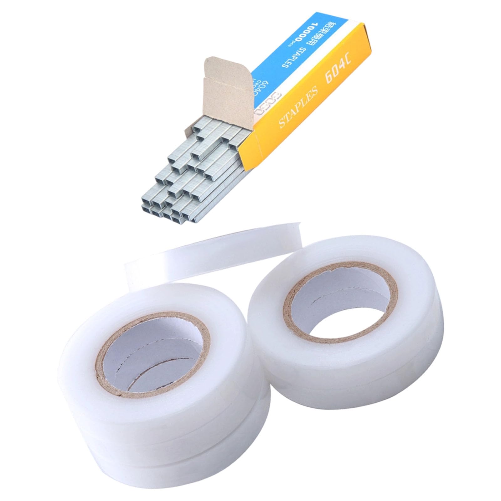 Garden Tying Tool Stainless Steel Staple Pin & Plant Branch Tie Tape for Horticulture Vineyards Tomato Plant Ties Tape for Outdoor