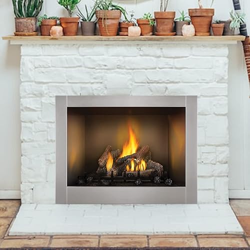 Miniatura 6 de Troncos de gas, troncos de cerámica de 10 piezas para chimenea y hoguera, troncos realistas resistentes al calor, juego de troncos falsos apilables,