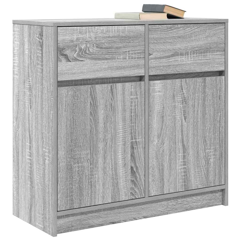 Credenza grigio Sonoma, 80 x 34 x 76 cm, in legno