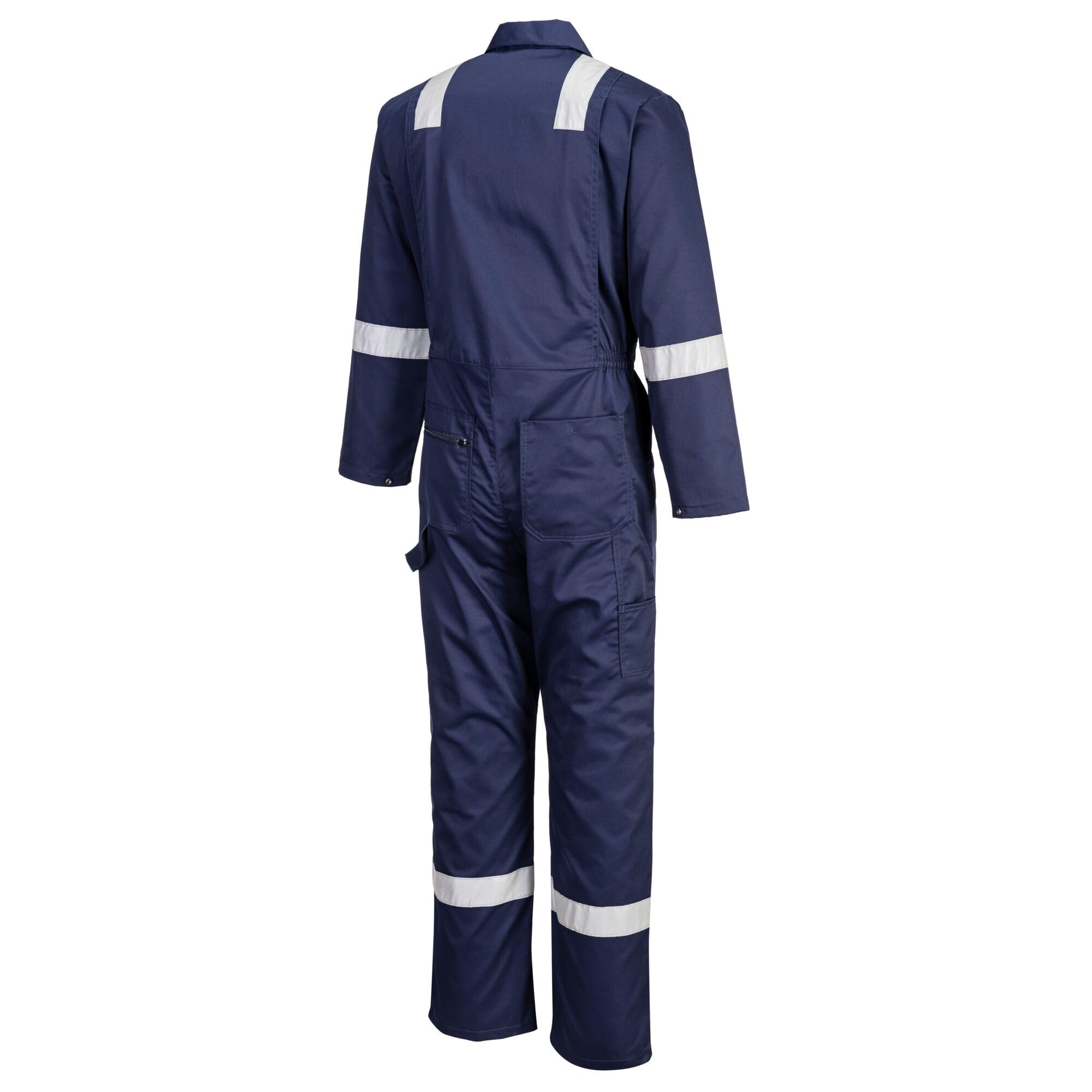 Portwest F813 Iona Sicherheitsarbeitsoverall Aus Polycotton Marine, XL