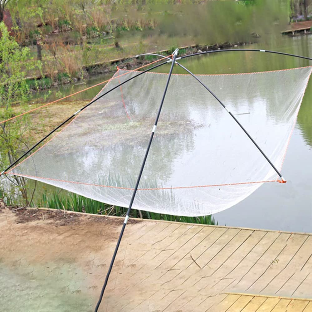 Large Automatic Fishing Net, Nylon Line Fishing Net, Folding Bracket Lifting Net, Large Fish, Shrimp And Crab Trap, Universal in All Waters