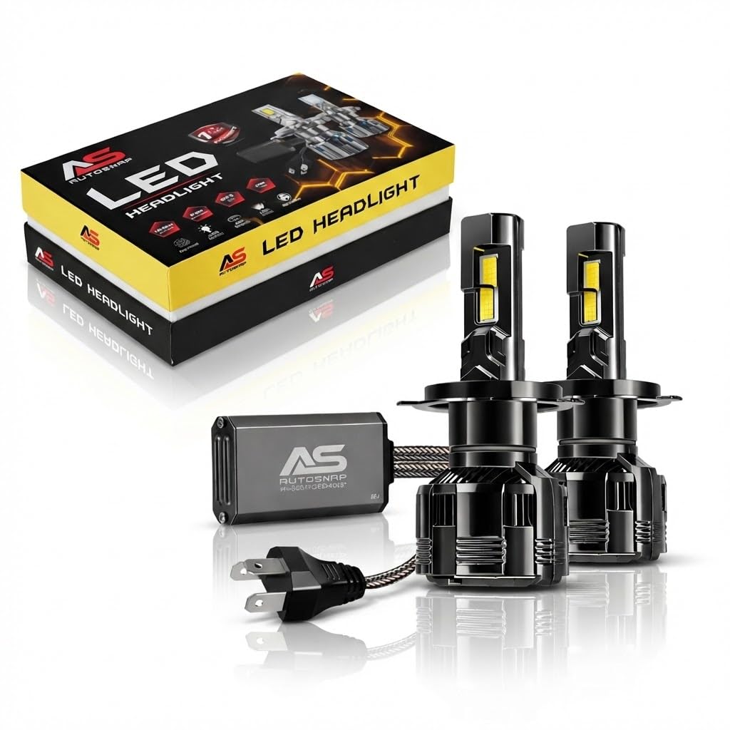 AUTO SNAP Premium 380W H4 Car LED Bulbs Lumen Super Bright LED Headlight Conversion Kit 6500K Cool White with Ballast 2 Year Warranty Set of 2 H4-picture-10