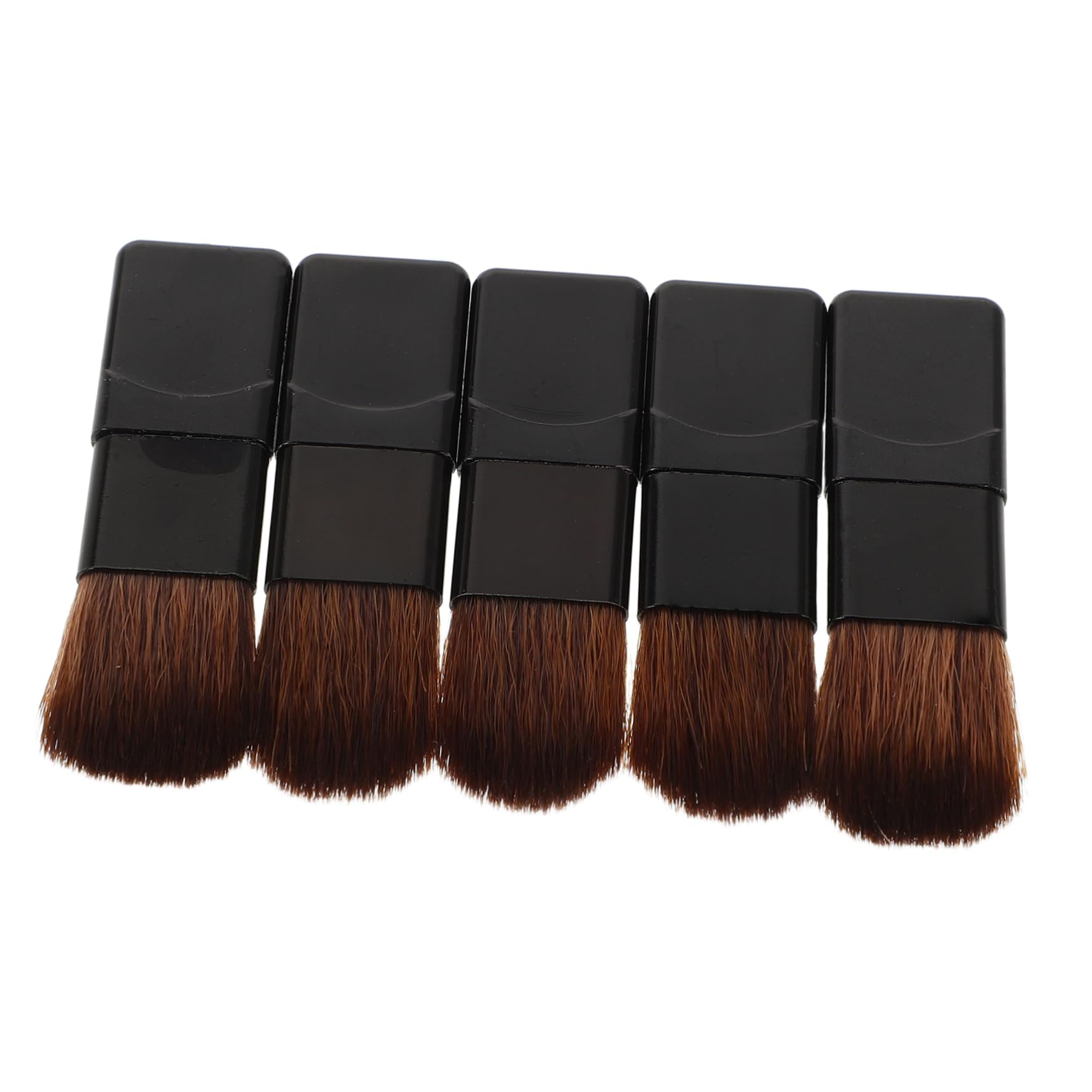 ARTSEWPLY 5-piece Mini Makeup Brush Set Soft Fiber Bristles Flat Blush Brush Travel Size for Eye Details Multiscene Use