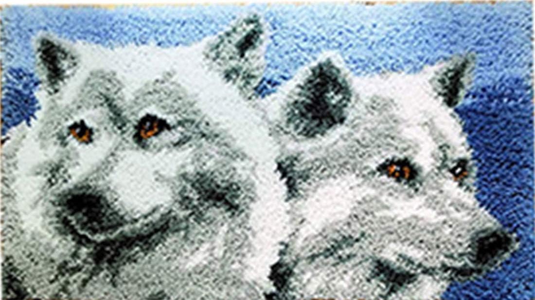 LUBOT Wolf Latch Hook Kits Rug Making Kits DIY for Kids