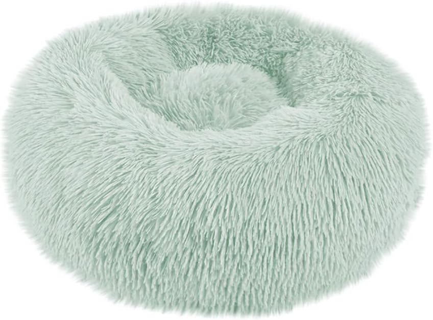Donut Dog Cat Bed, Faux Fur Dog Beds for Medium Small Dogs Self Warming Indoor Round Pillow Cuddler Cave, Dog Sleeping Calming Bed,…