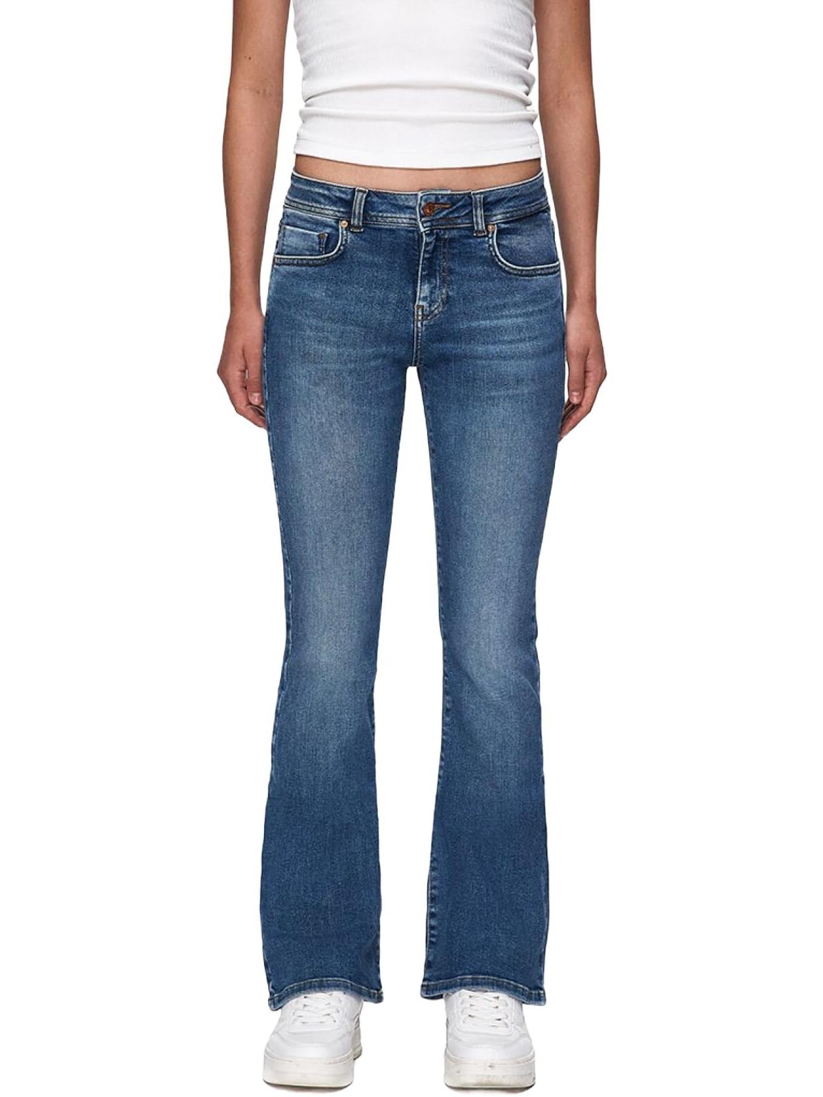 LTB Damen Jeans Juliana - Low Waist - Bootcut - Blau W27-W34 Baumwolle