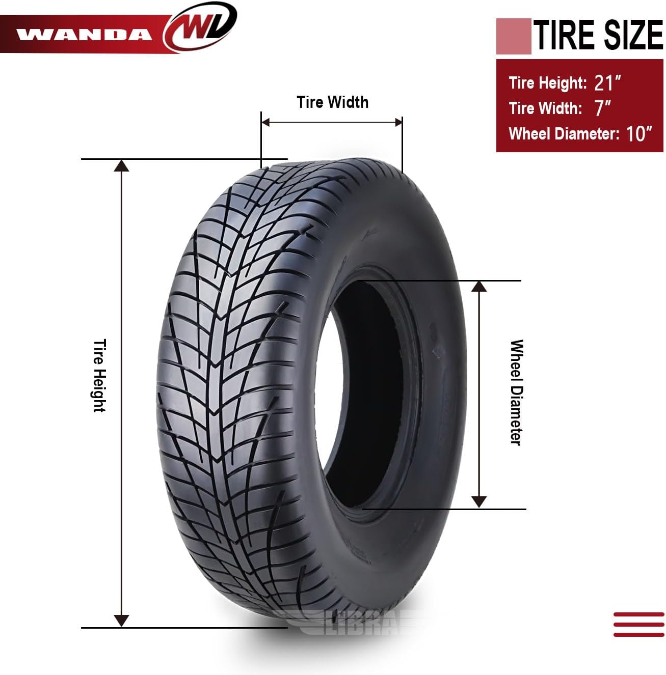 (2) 21x7-10 Hi-speed ATV tires fit for Yamaha Raptor 350 660 700 YFZ450 front