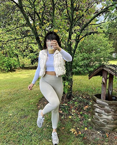 Image of SySea Women's Crop Puffer Vest Winter Zip Up Lightweight Sleeveless Warm Outerwear Padded Coat