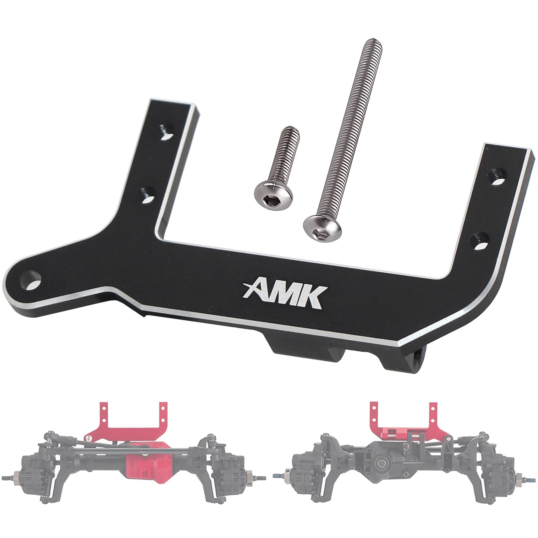 Powmok AMK TRX4 Sevro Mount, Aluminum TRX4 Sevro On Axle Mount SOA Mount 4-Link Suspension for 1/10 RC Crawler TRX4 Upgrades (Black)