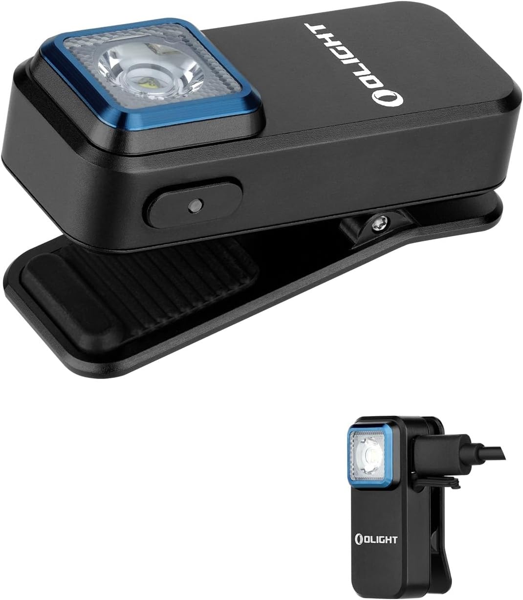 Oclip 300lm Red and White Source Clip Flashlight Rechargeable with Magnetic Suction and Hanging Hole IPX5 Waterproof Used for Camping and Mountaineering