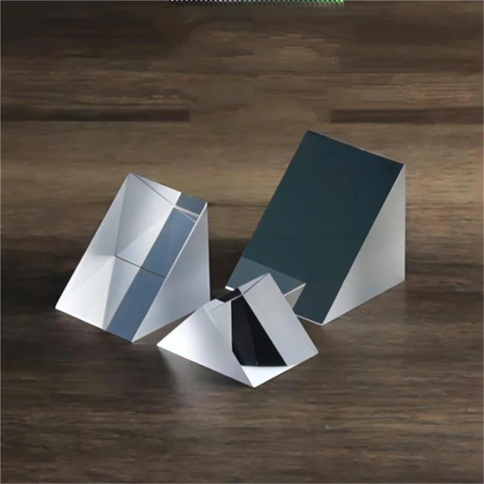 Prisme triangulaire à angle droit de haute précision – 50 mm, 40 mm, 30 mm, 25 mm, 20 mm, 15 mm – Verre optique avec revêtement en aluminium pour une meilleure réflexion (beige)