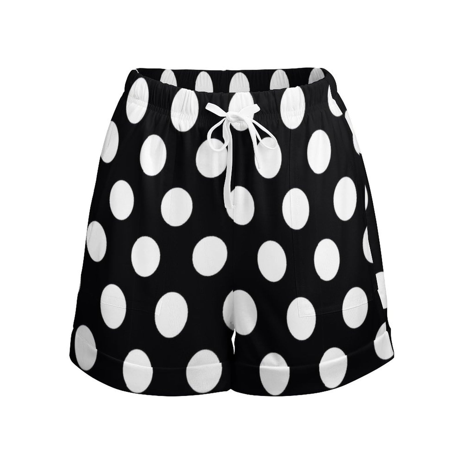 Amazon.co.jp: ショートパンツ ハイウエスト 水玉 黒白 夏 キュロット