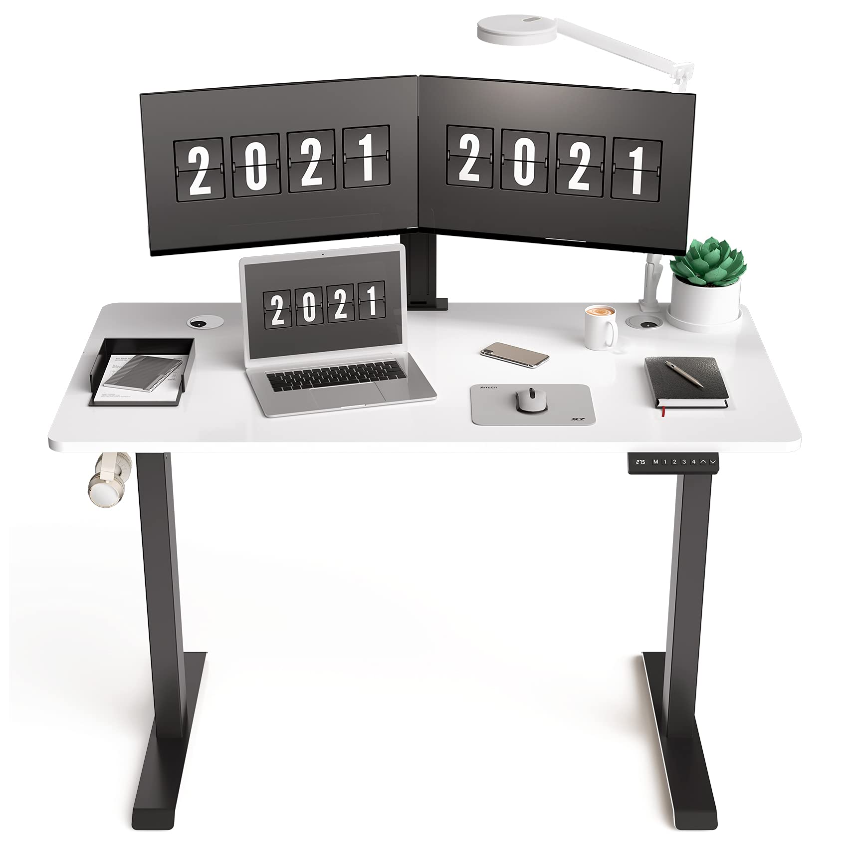 Buy HisoHu Electric Height Adjustable Standing Computer Desk, Ergonomic