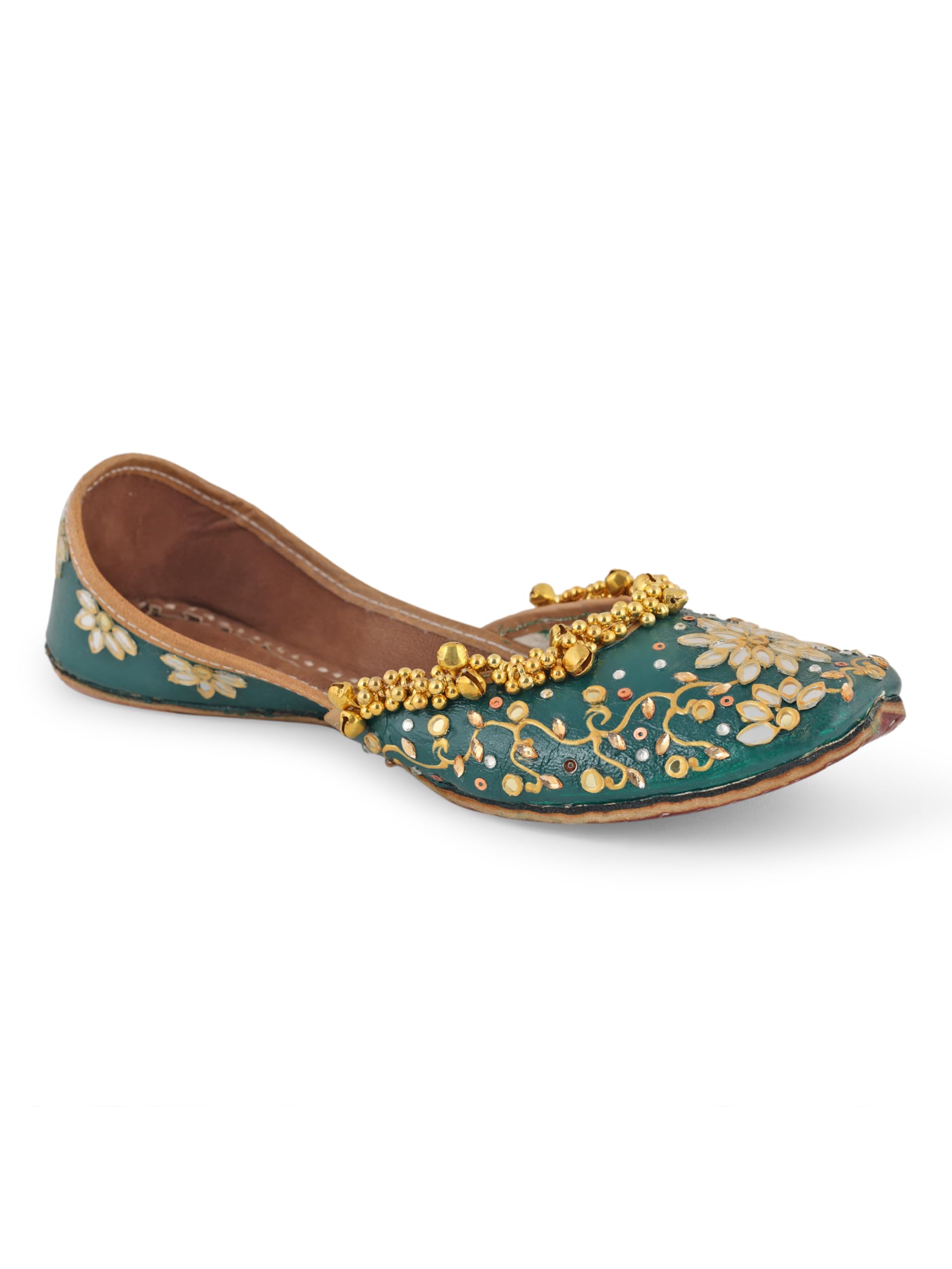 Heena Bottle Green Punjabi Jutti for Women | Mojari for Ladies | Bridal Juti-image-37